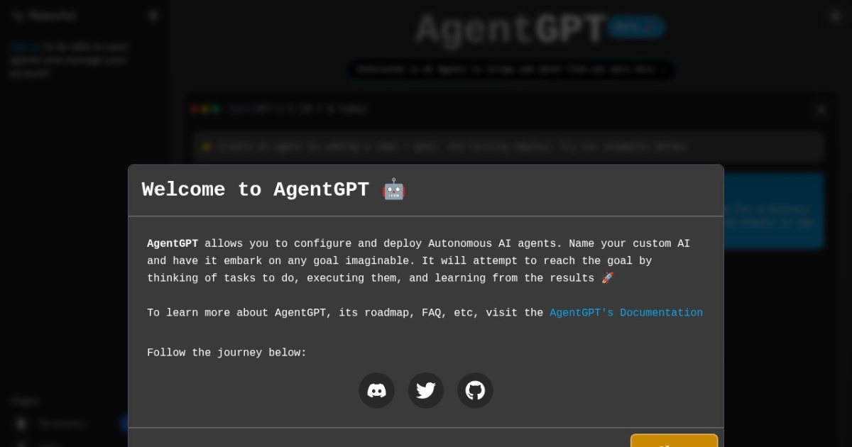 AgentGPT website preview