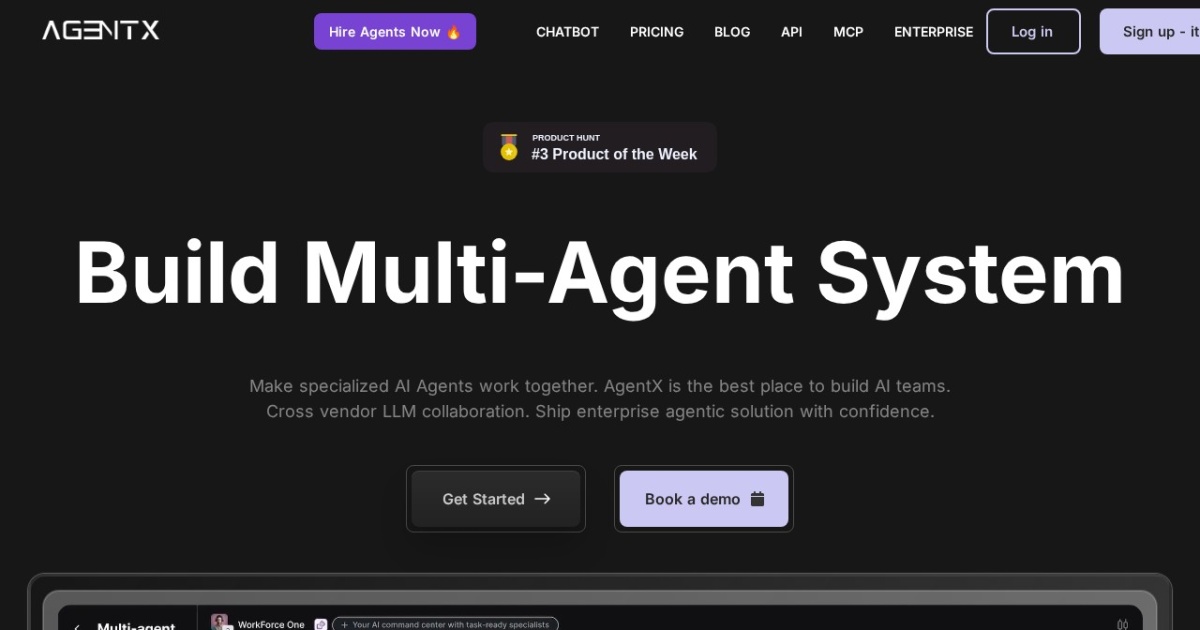 AgentX website preview