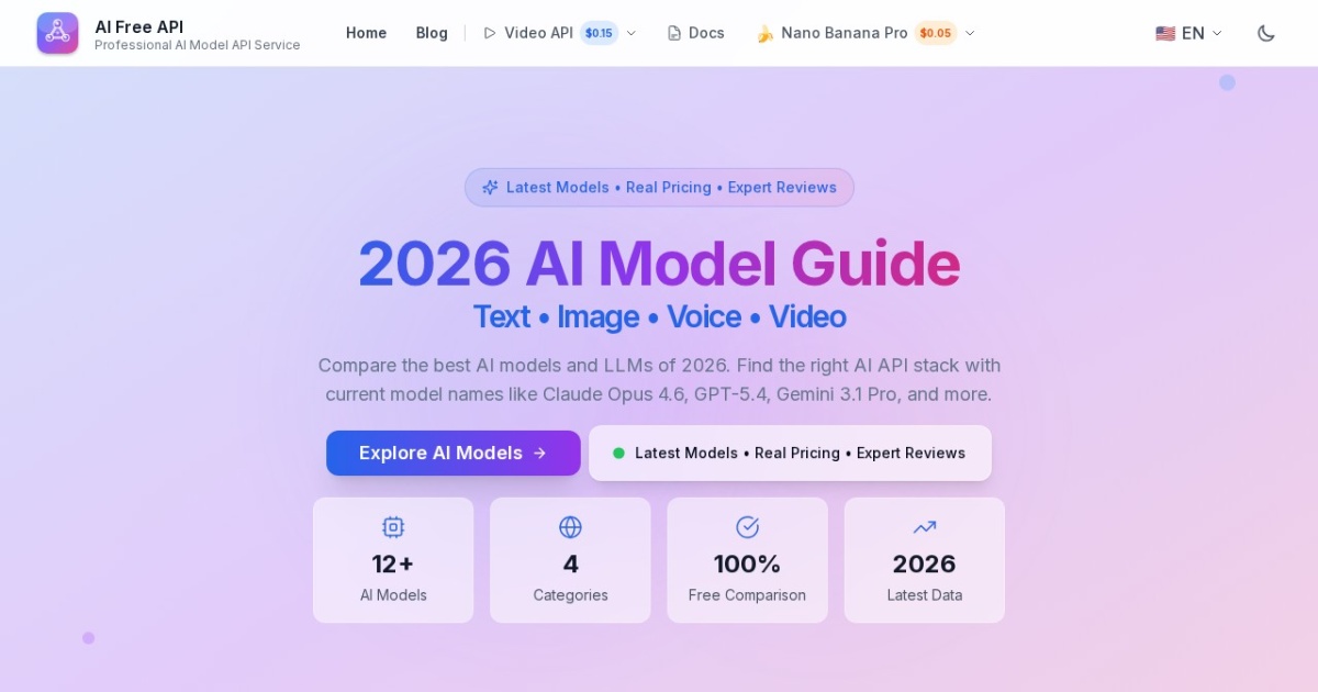 AI Free API website preview