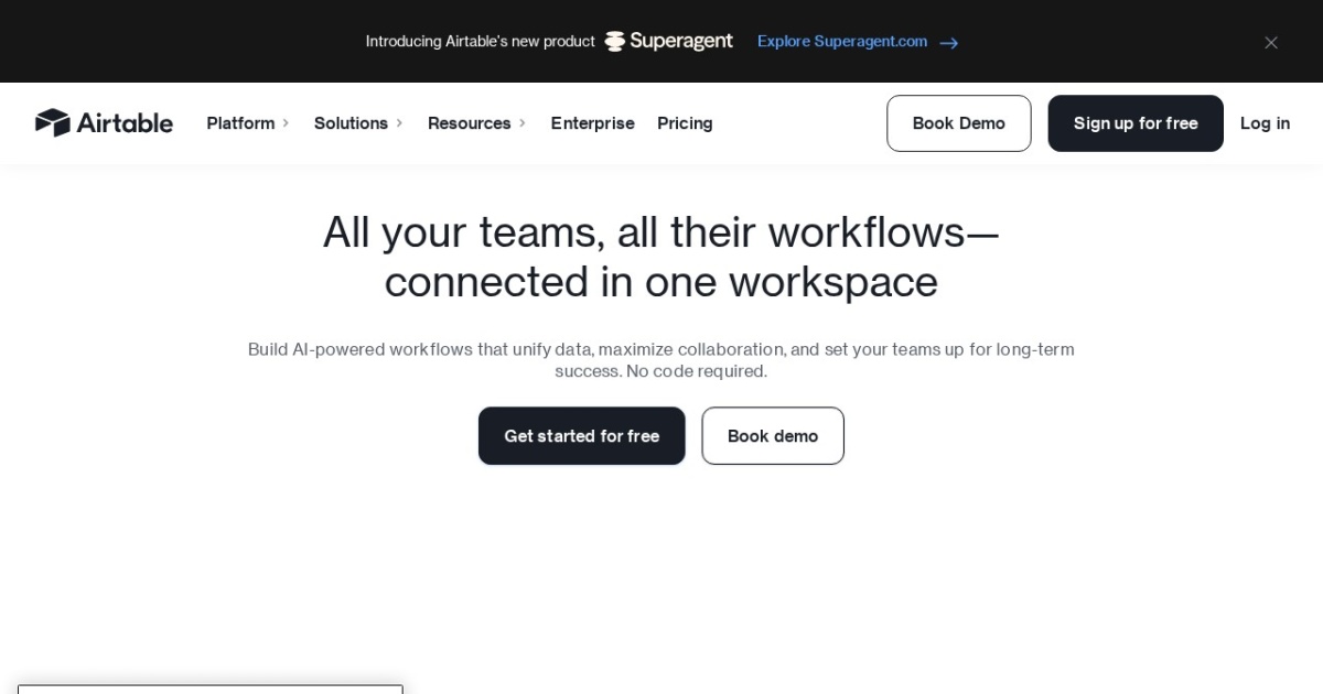 Airtable website preview