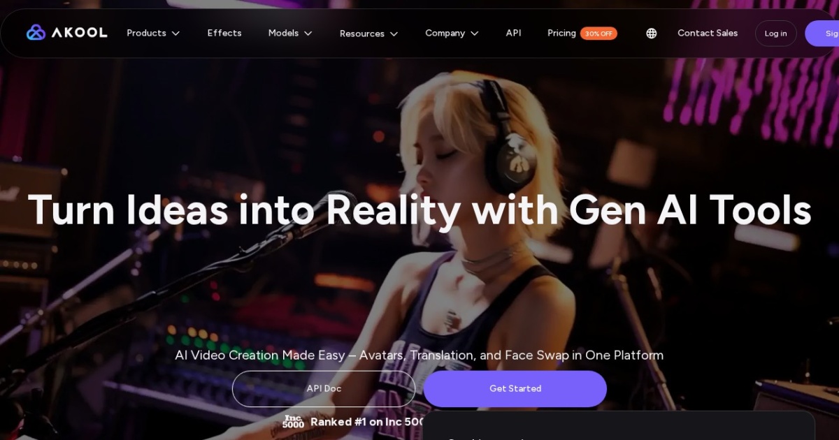 Akool website preview