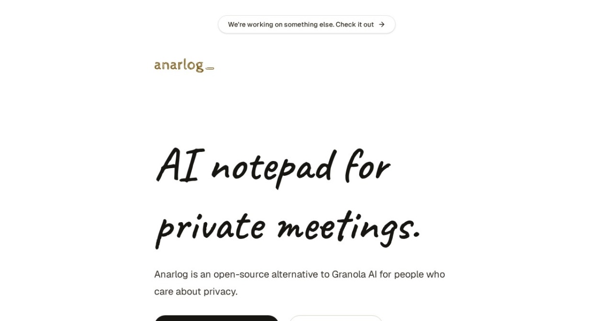 Anarlog website preview