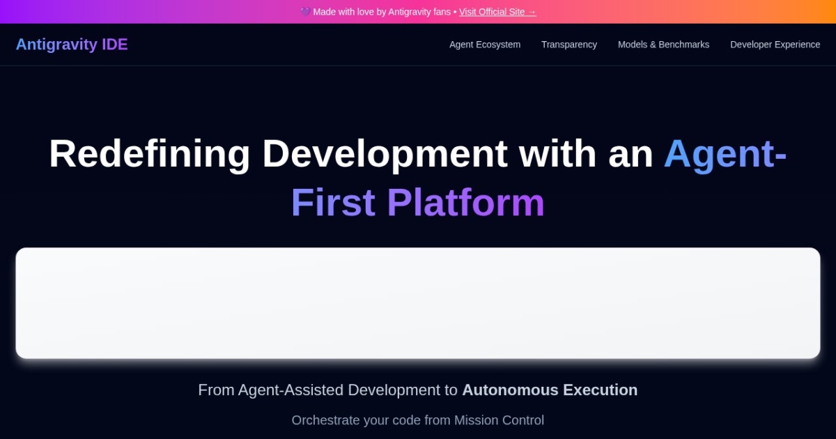 Antigravity website preview