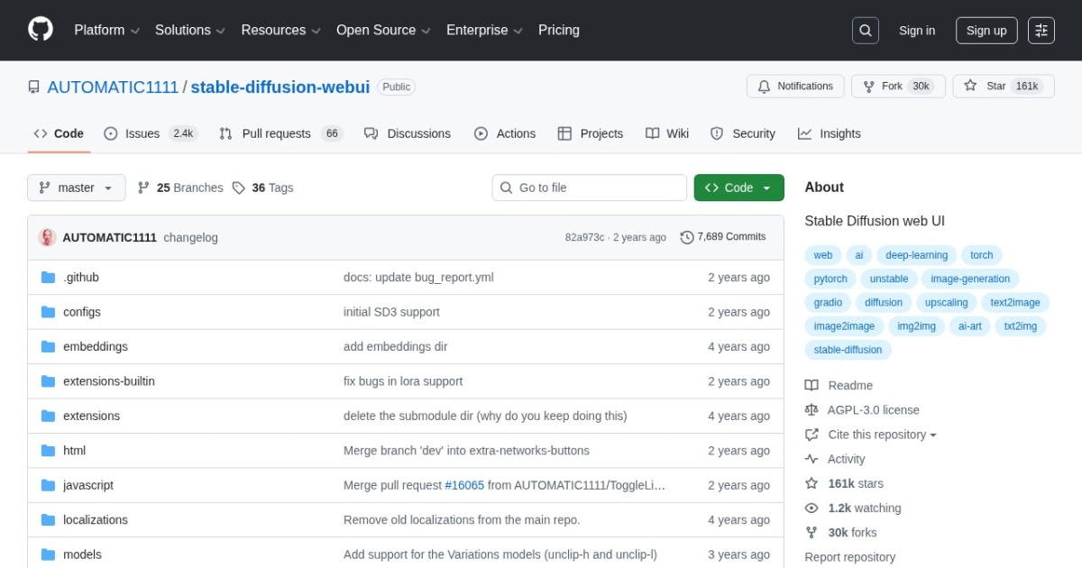 AUTOMATIC1111 website preview