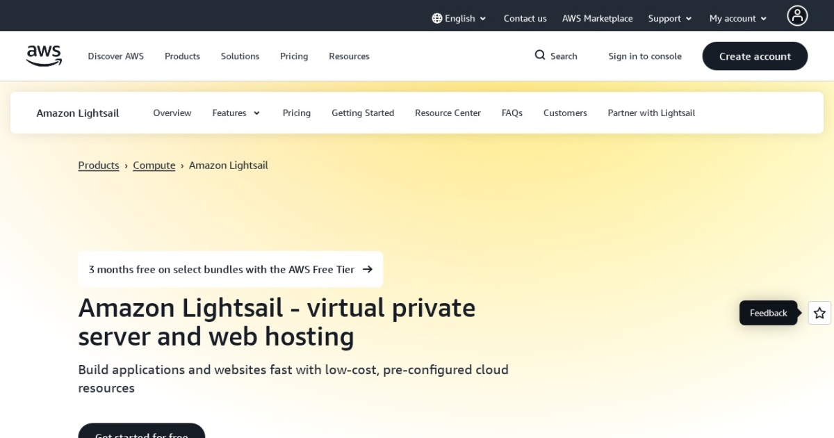 AWS Lightsail website preview