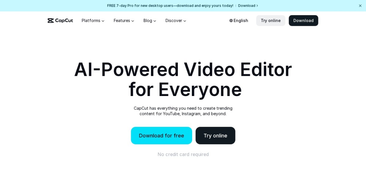 CapCut website preview