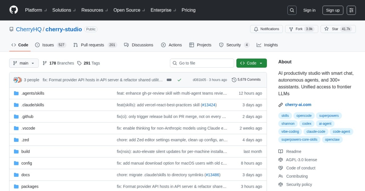 Cherry Studio website preview