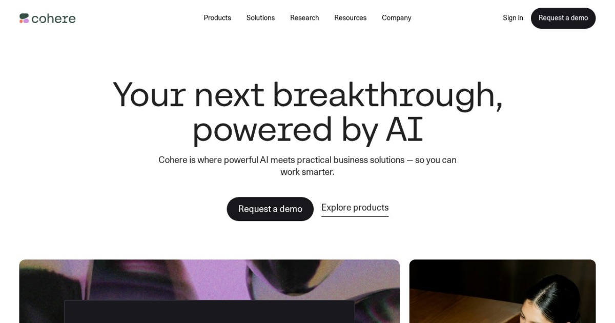 Cohere website preview