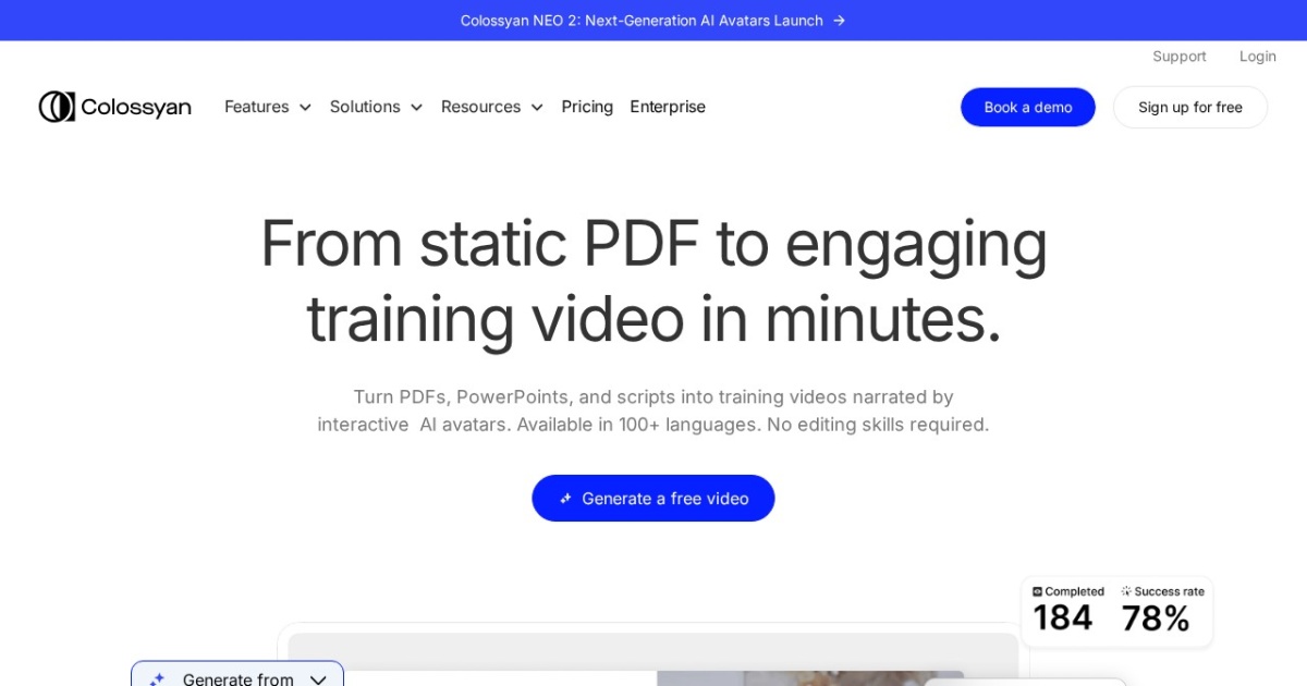 Colossyan website preview