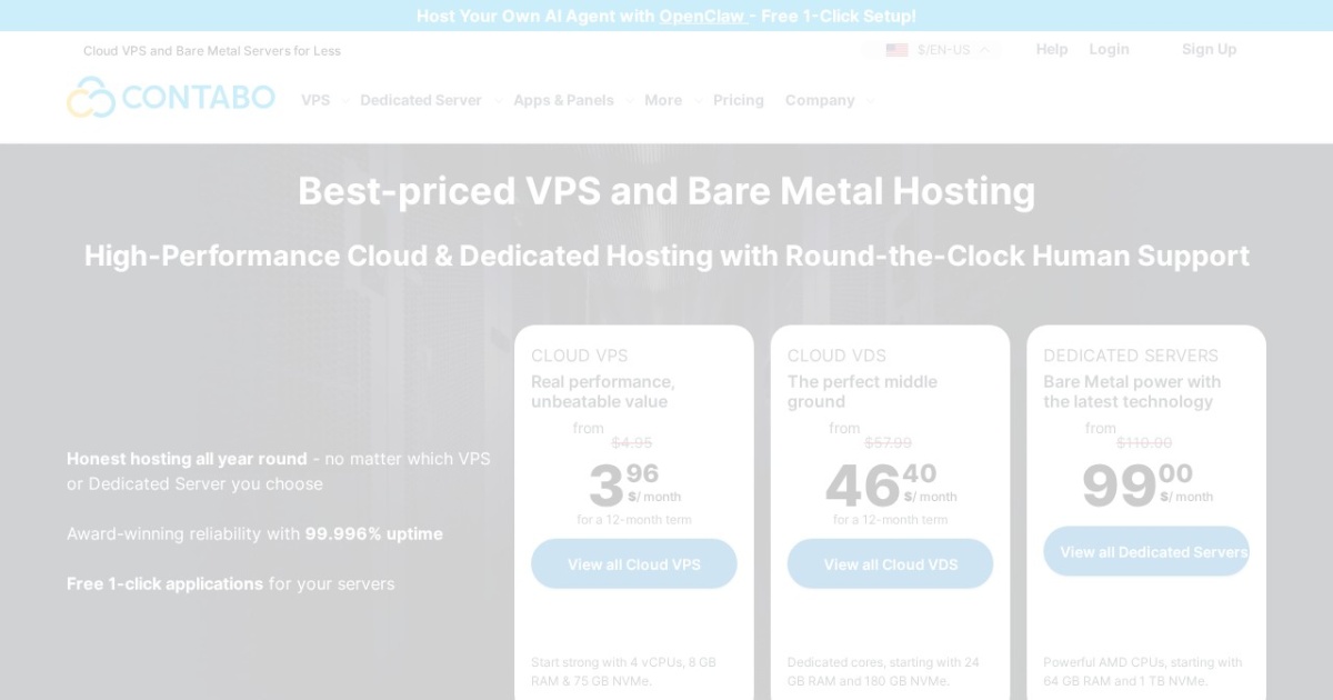 Contabo website preview