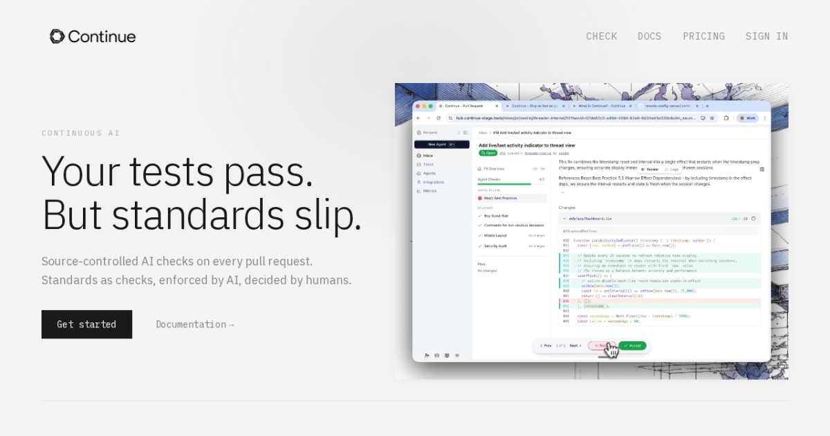 Continue website preview