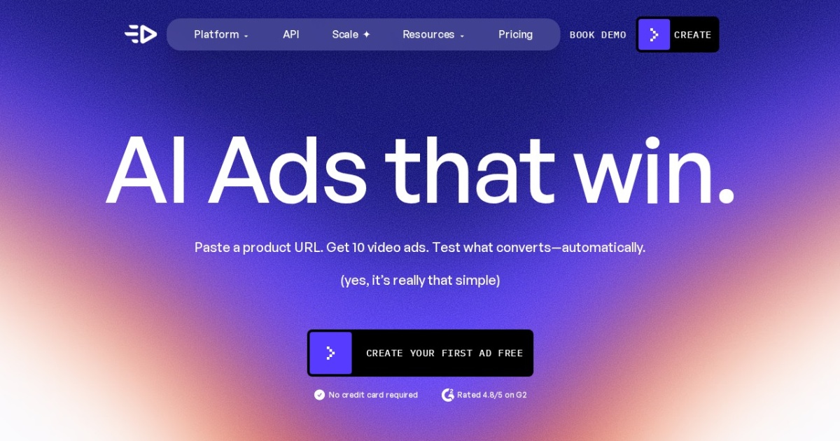 Creatify website preview