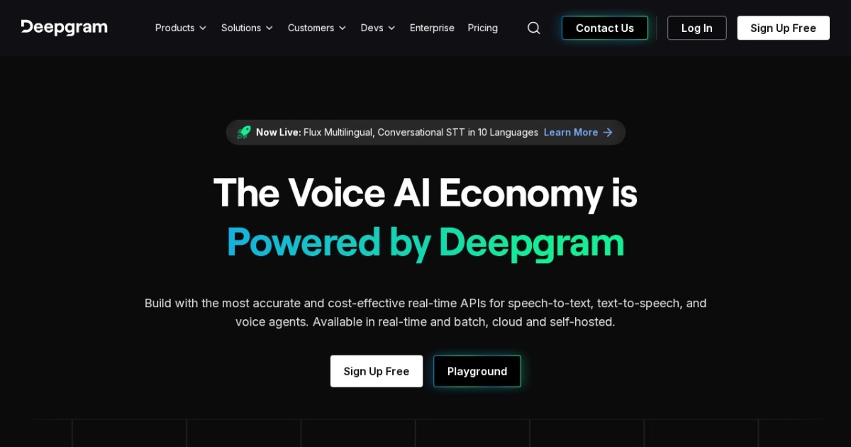 Deepgram website preview