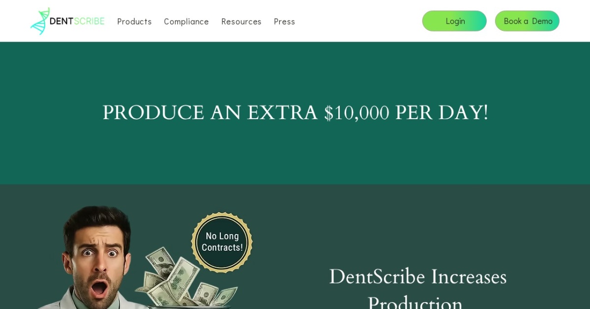 DentScribe website preview