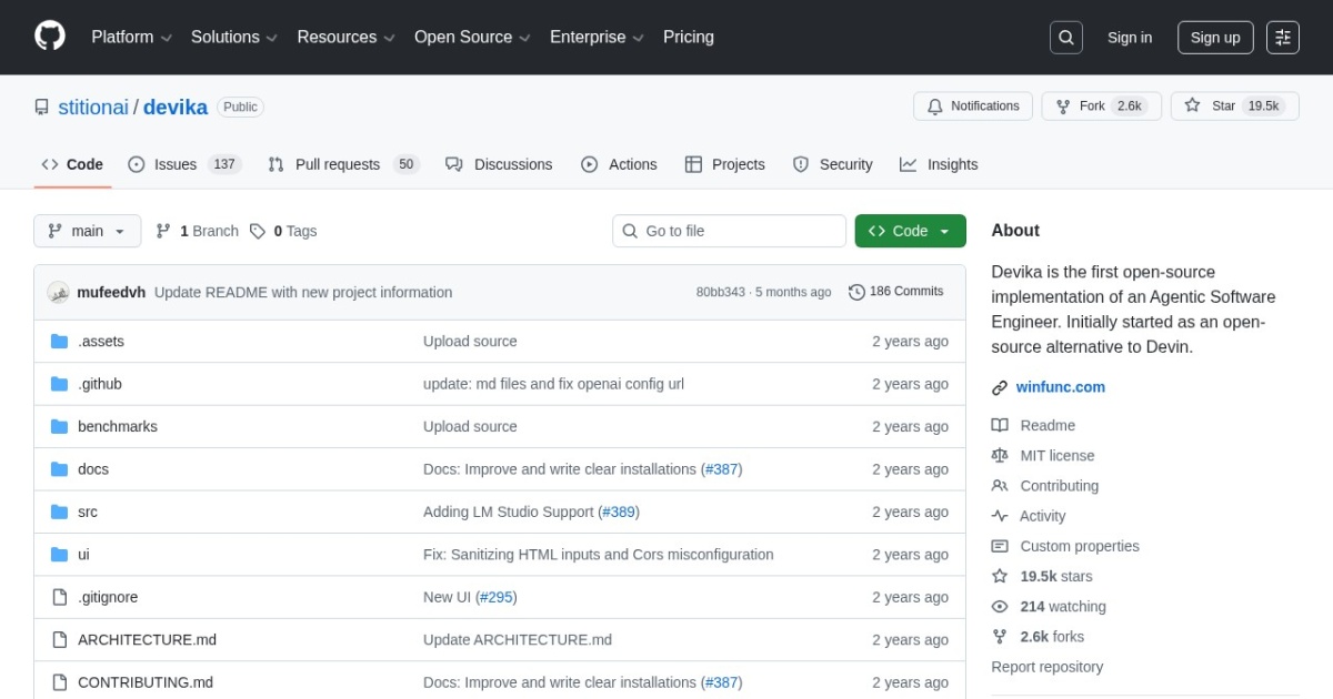 Devika website preview