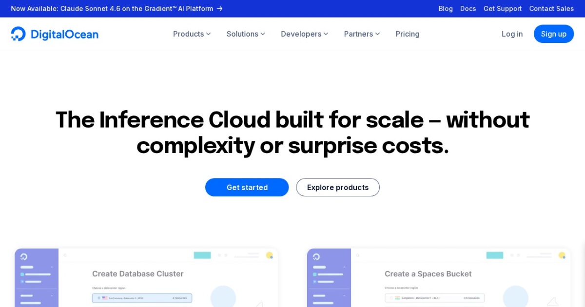 DigitalOcean website preview