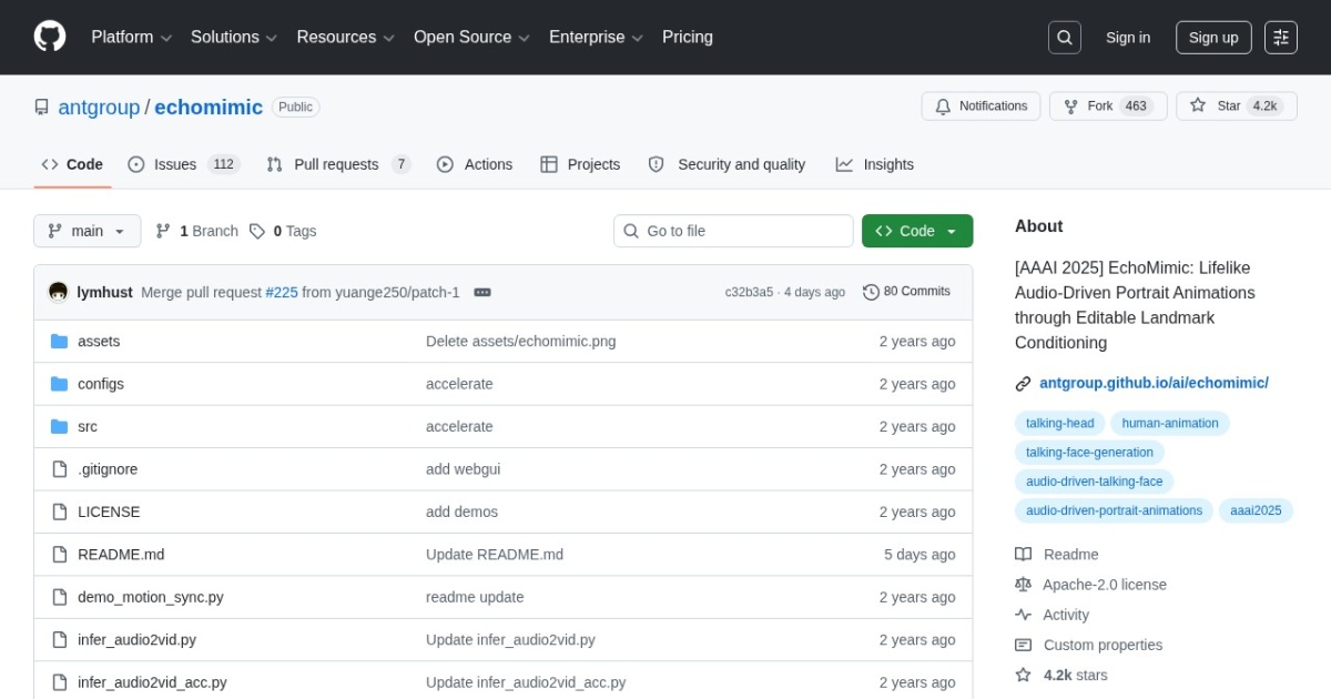 EchoMimic website preview