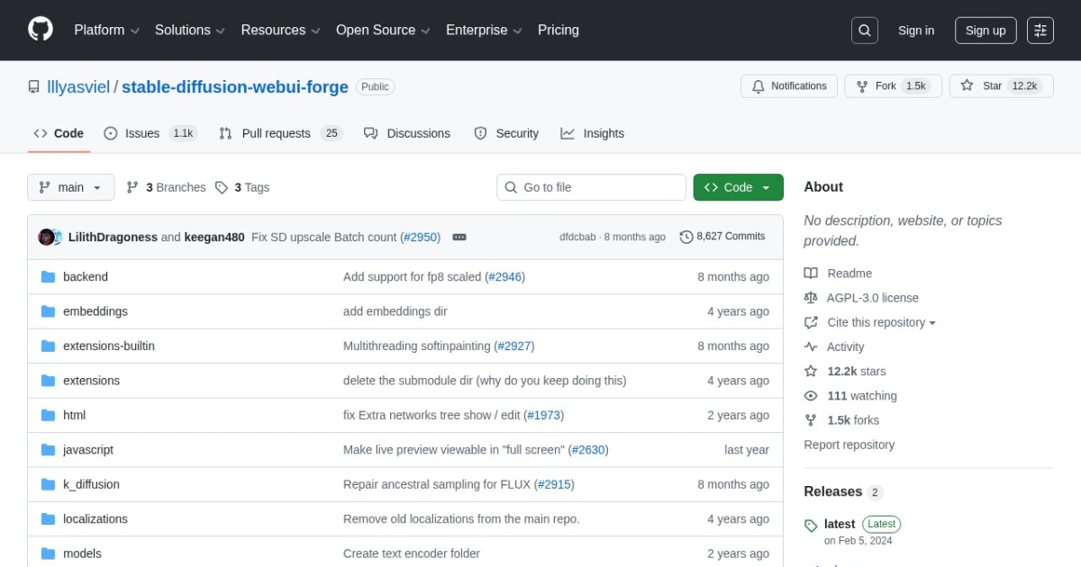 Forge website preview