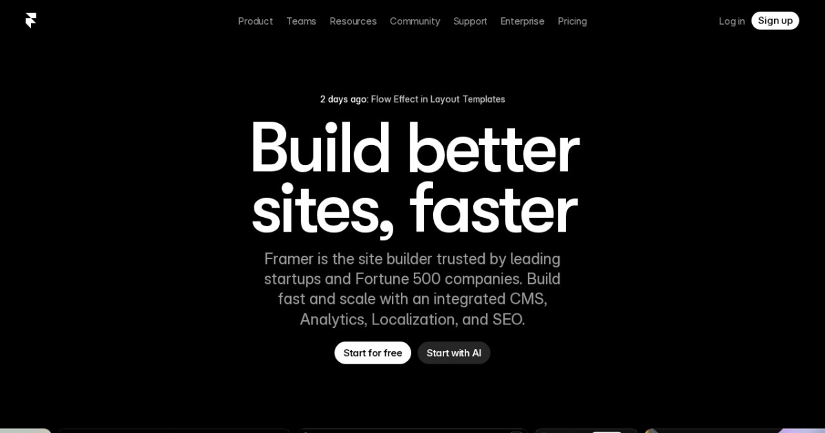 Framer website preview