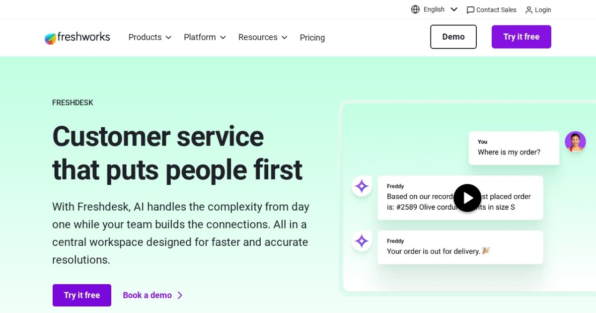 Freshdesk website preview