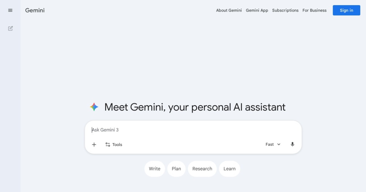Gemini website preview