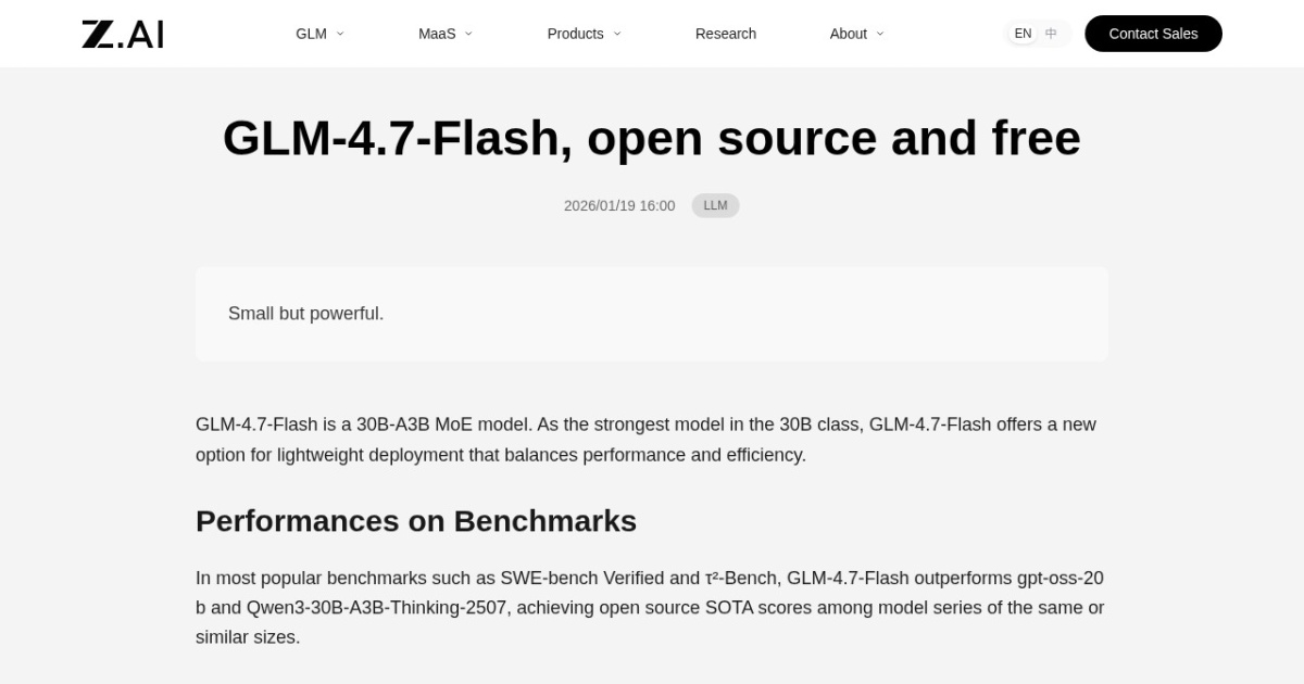 GLM-4.7-Flash website preview