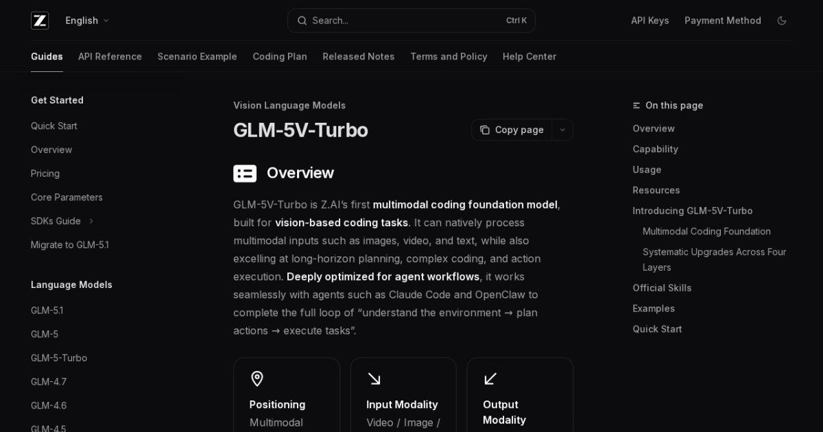 GLM-5V-Turbo website preview
