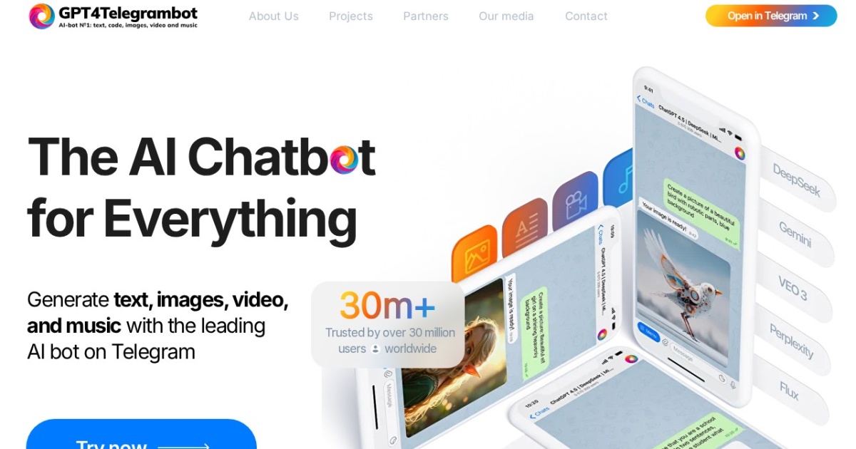 GPT4Telegrambot website preview