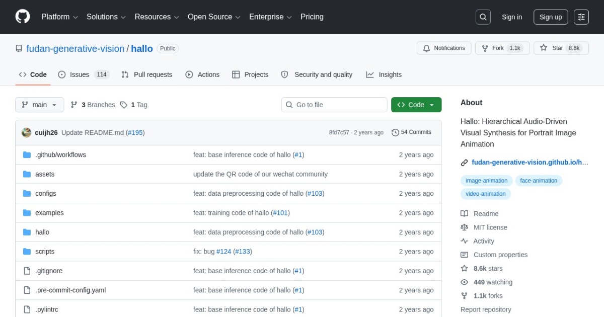 Hallo website preview