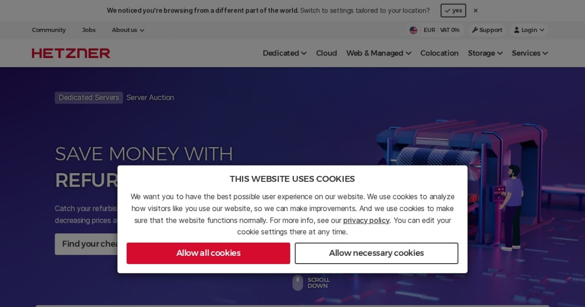 Hetzner website preview