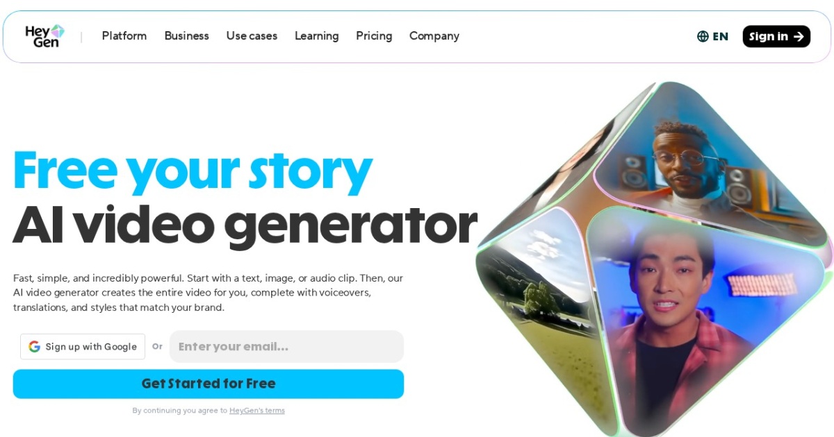 HeyGen website preview