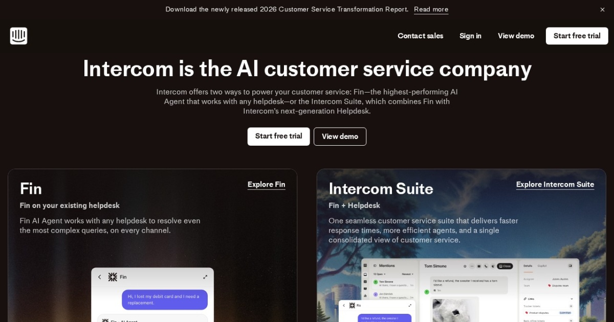 Intercom website preview