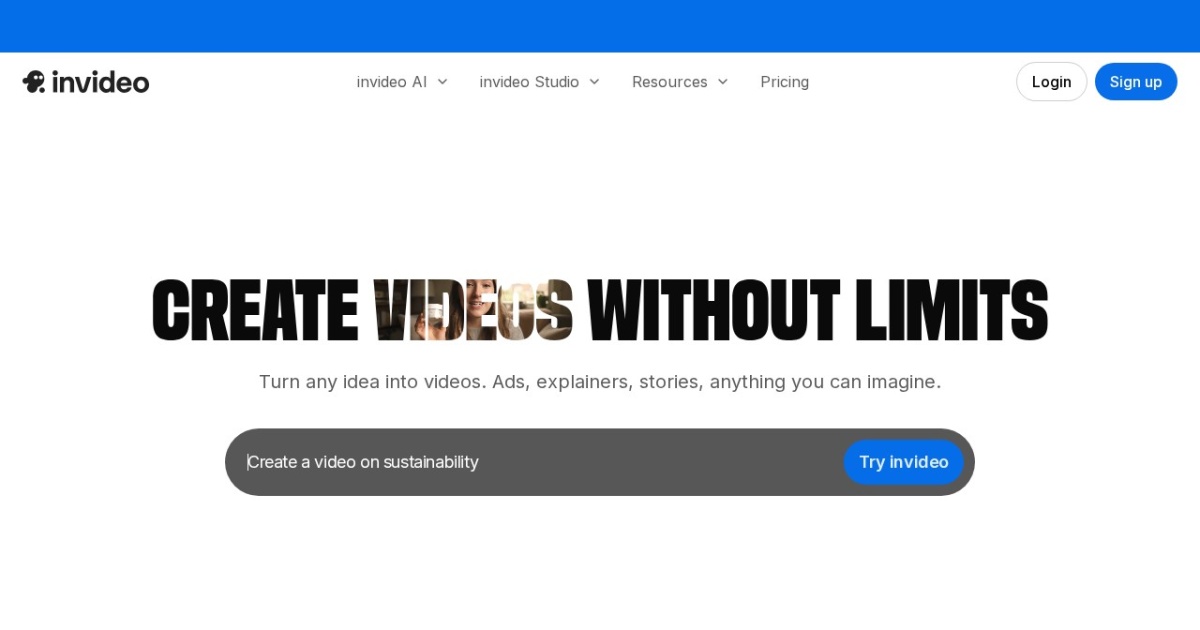 InVideo website preview
