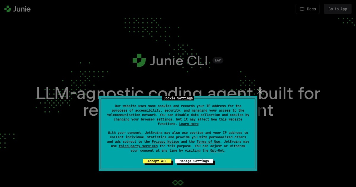 JetBrains Junie website preview