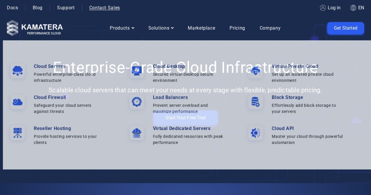 Kamatera website preview