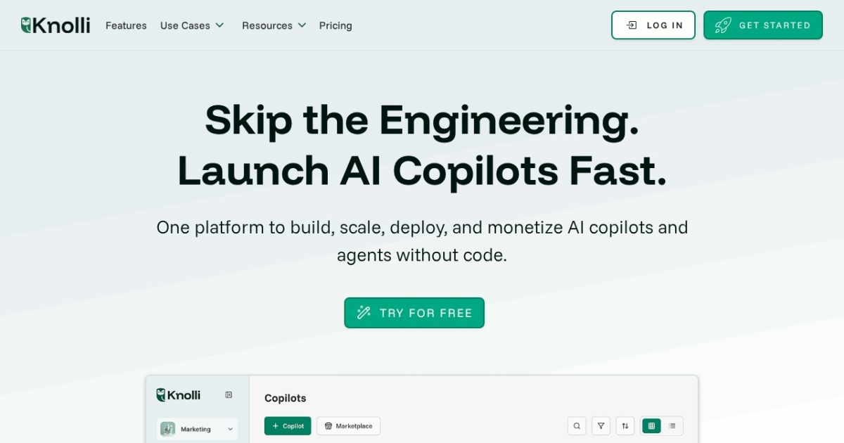 Knolli website preview