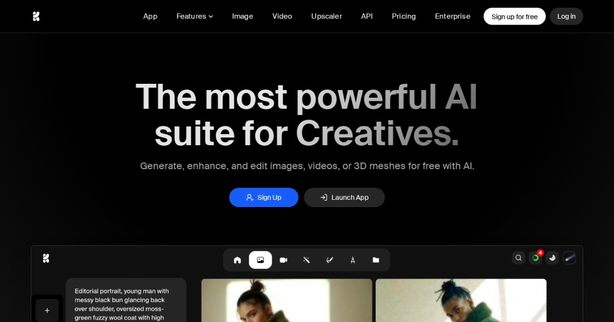 Krea website preview