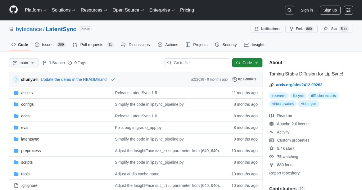 LatentSync website preview
