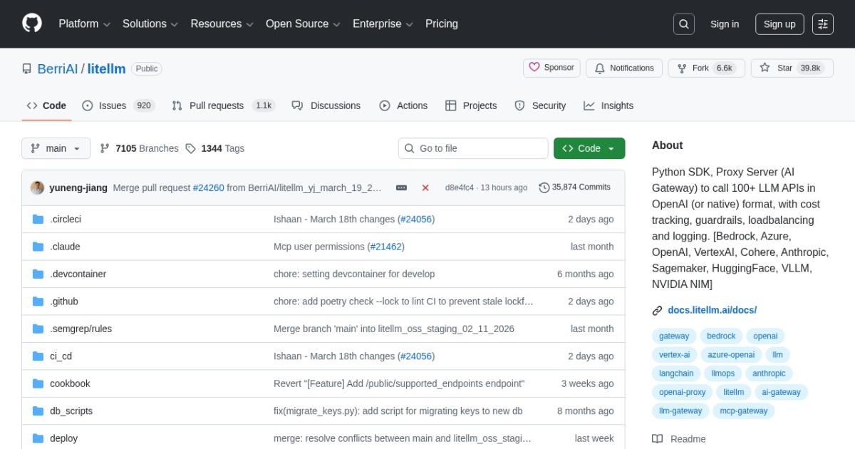 LiteLLM website preview