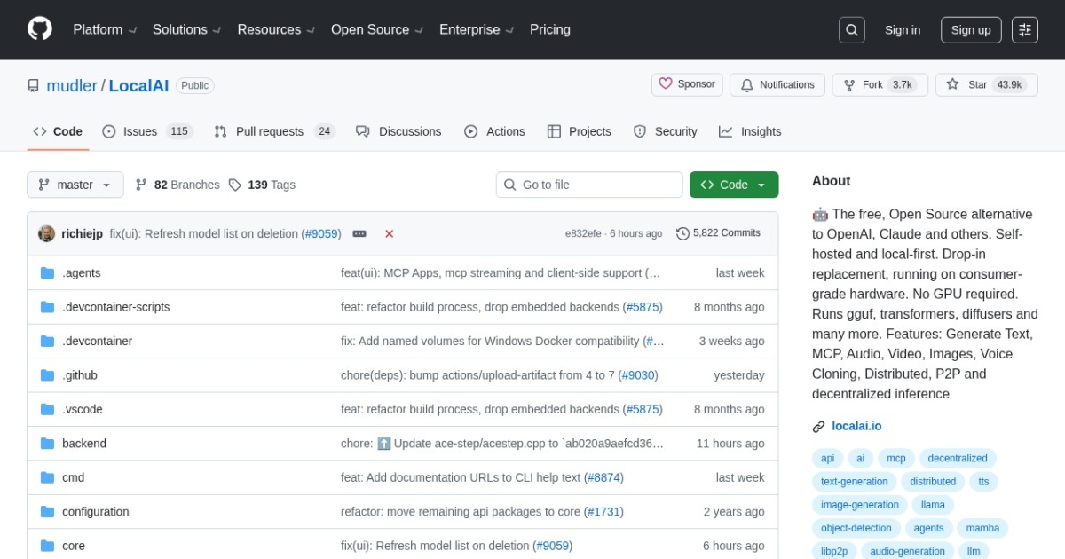 LocalAI website preview