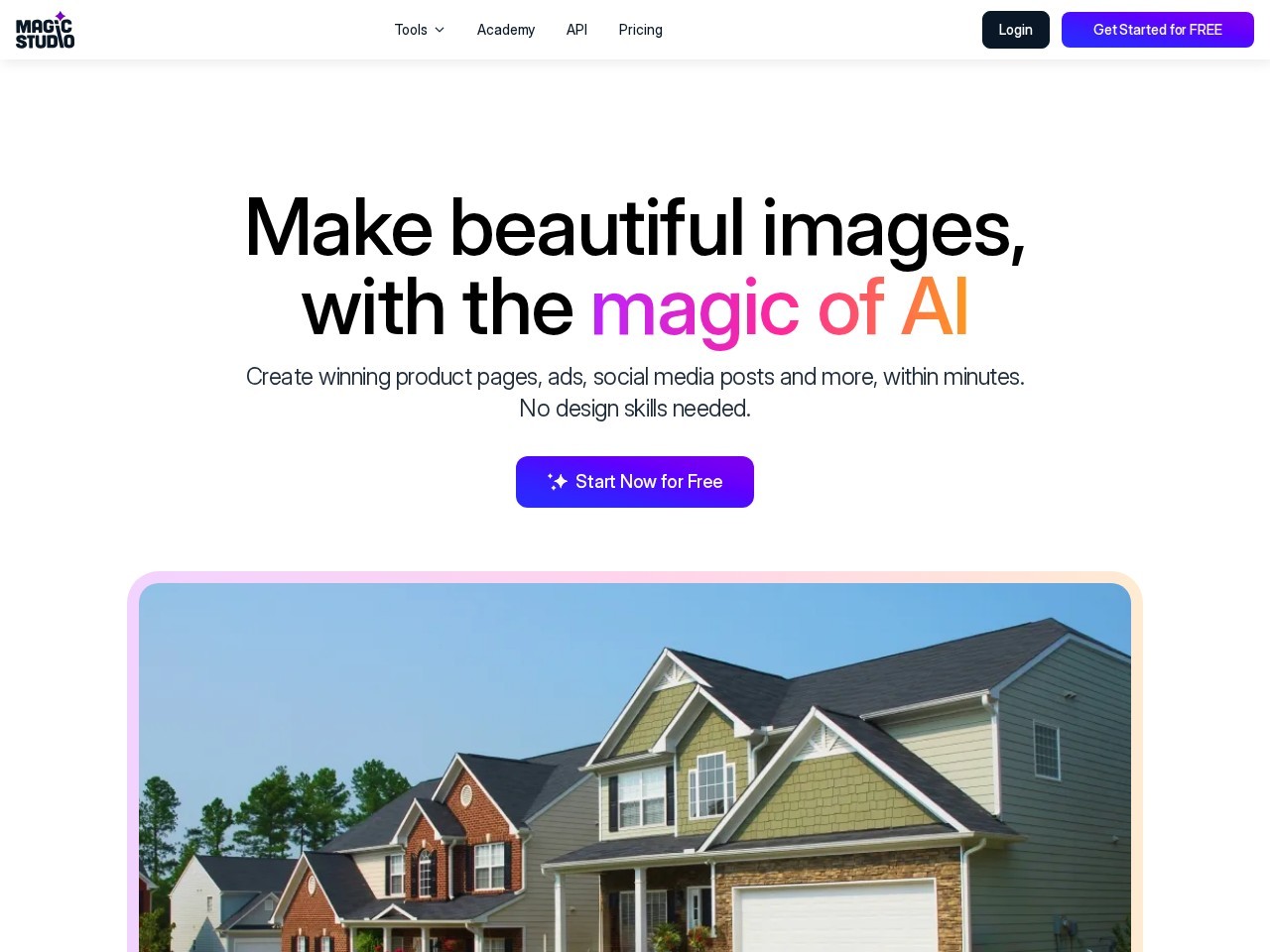 Magic Studio website preview