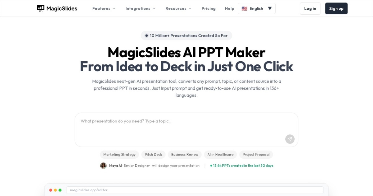 MagicSlides website preview
