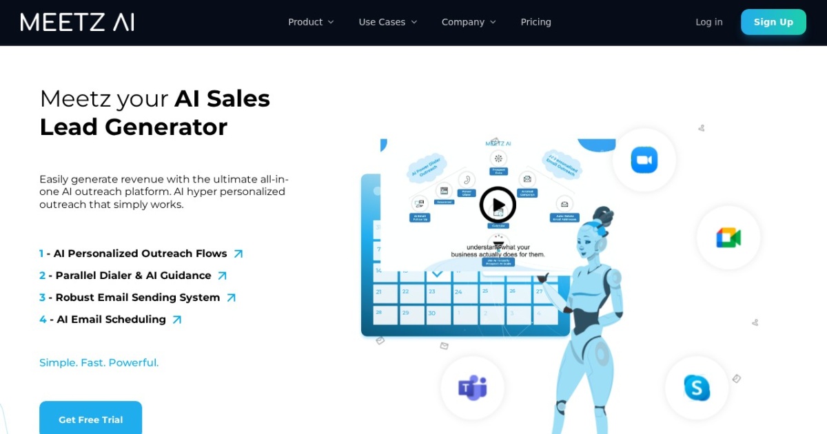 Meetz AI website preview