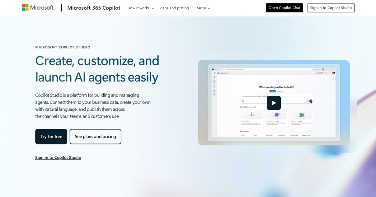 Microsoft Copilot website preview
