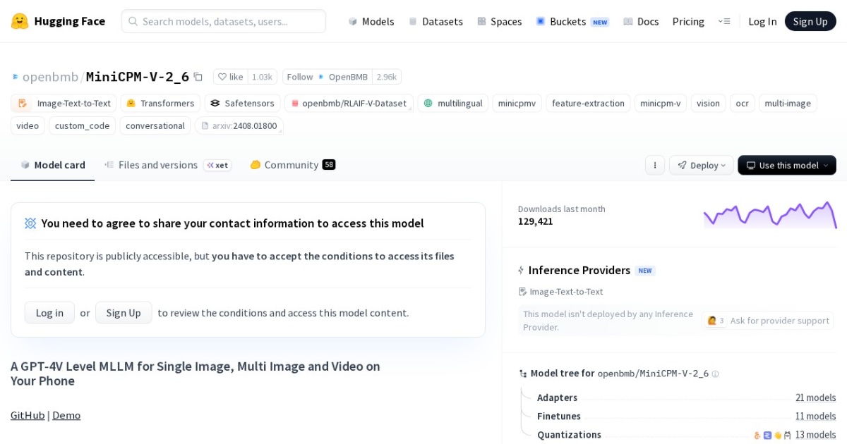 MiniCPM-V 2.6 website preview