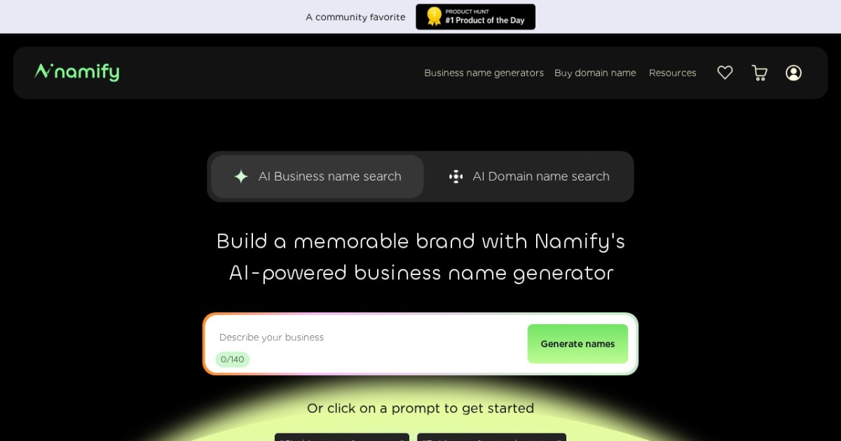 Namify website preview
