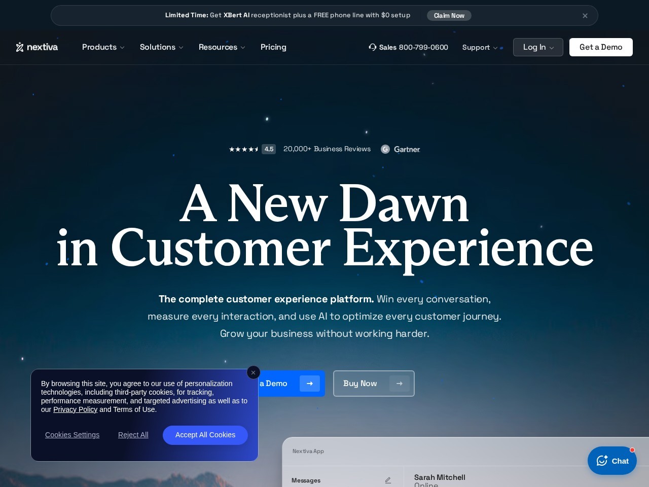 Nextiva website preview