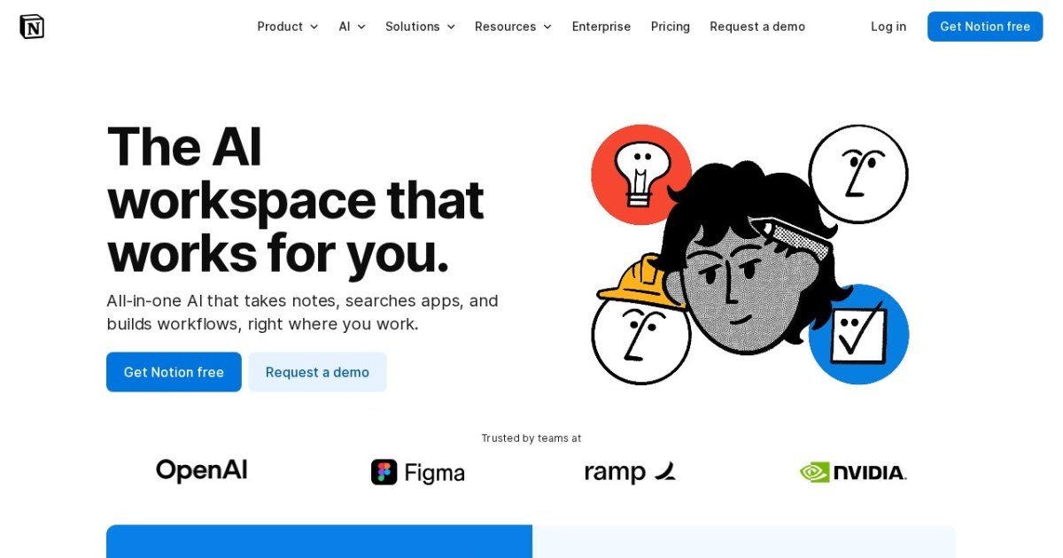 Notion AI website preview