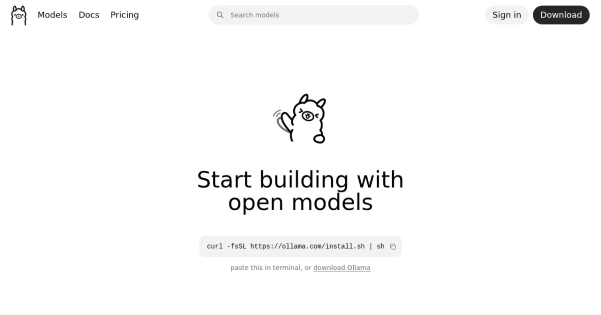 Ollama website preview