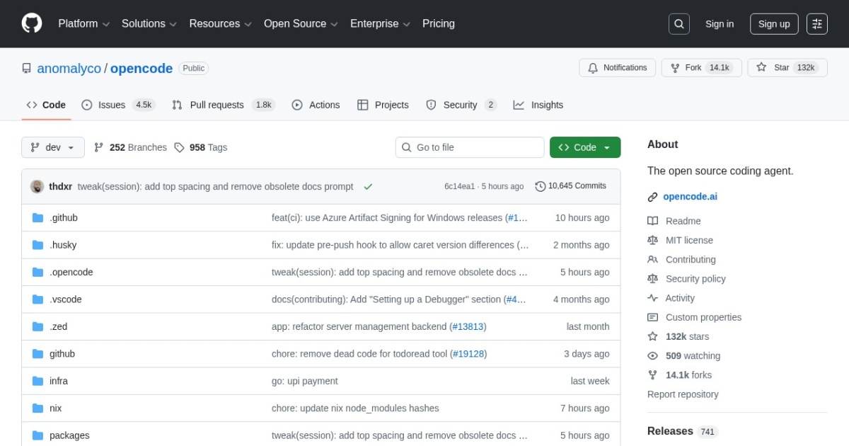 OpenCode website preview
